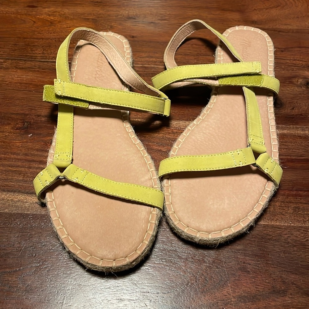 Madewell The Hallie Espadrille Leather Ankle Strap Sandals - yellow